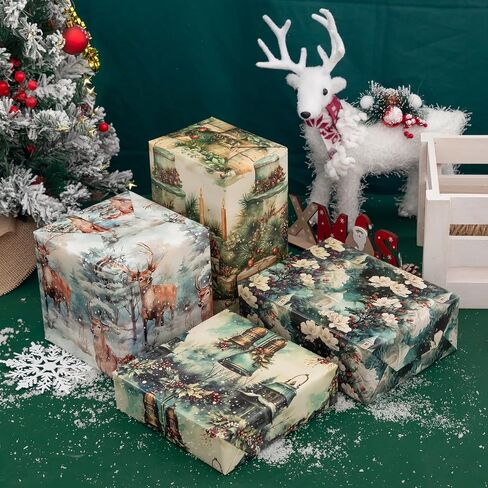 ورق تغليف عيد الميلاد الأمريكي الأفريقي من Vnaaem، غلاف هدايا سانتا الأسود للأولاد والبنات والأطفال والنساء، زينة استحمام الطفل - 20 × 28 بوصة لكل ورقة (8 عبوات) in Kuwait