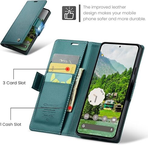 for Google Pixel 9 Pro XL Case Wallet Leather [Card Holder] [RFID Blocking] [Wireless Charging] Cover for Pixel 9 Pro XL Case 2024 (Green) in Saudi Arabia