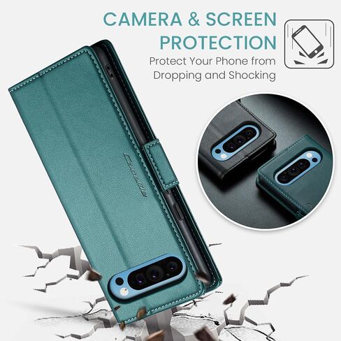 for Google Pixel 9 Pro XL Case Wallet Leather [Card Holder] [RFID Blocking] [Wireless Charging] Cover for Pixel 9 Pro XL Case 2024 (Green) in Saudi Arabia