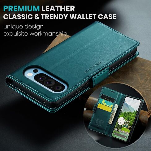 for Google Pixel 9 Pro XL Case Wallet Leather [Card Holder] [RFID Blocking] [Wireless Charging] Cover for Pixel 9 Pro XL Case 2024 (Green) in Saudi Arabia