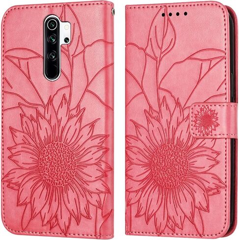 Case for Redmi Note 8 Pro, Wallet Caset with Card Slots Flip Folio Shockproof Protective Cover Case for Redmi Note 8 Pro, Rose in Saudi Arabia