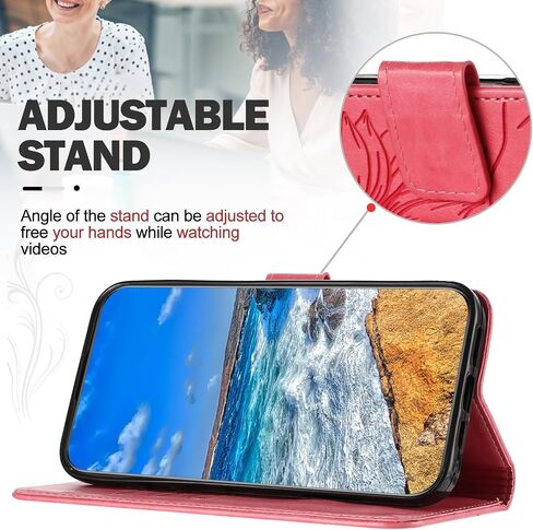 Case for Redmi Note 8 Pro, Wallet Caset with Card Slots Flip Folio Shockproof Protective Cover Case for Redmi Note 8 Pro, Rose in Saudi Arabia