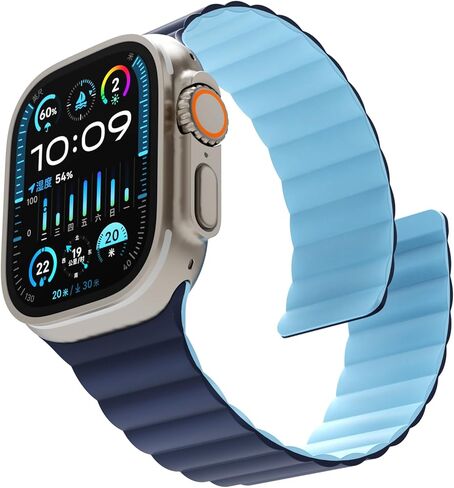 سوار سيليكون مغناطيسي عريض متوافق مع ساعة Apple 49 45 44 42 41 40 38 مم للنساء والرجال، حزام سيليكون رياضي سوار معصم مغناطيسي قوي لـ iWatch Ultra 1/2 Series 9 8 7 6 5 4 3 1 SE in Saudi Arabia