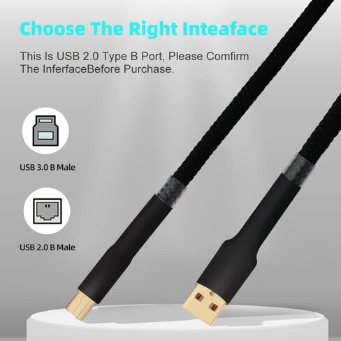 Monosaudio Audiophile USB Cable 4N 99.998% OFC Pure Copper 24K Gold Plated USB2.0 A to B Cable Audio USB Cable Fast Transfer HiFi USB Cable for DAC,Printer,Amplifiers,Speaker,Audio(1.5M/4.9Ft) in Saudi Arabia
