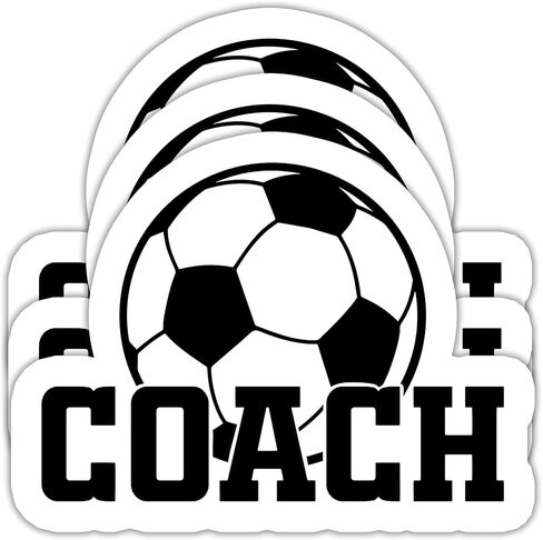 (3PCS) Soccer Coach Sticker, Soccer Stickers Decals, Sport Stickers for Soccer Players – Waterproof Vinyl Decal for Books Laptop Phones Tumblers Water Bottles, 3 x 2.2 Inch in Kuwait