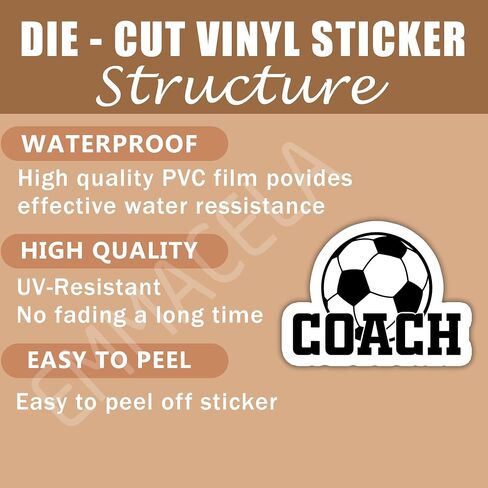 (3PCS) Soccer Coach Sticker, Soccer Stickers Decals, Sport Stickers for Soccer Players – Waterproof Vinyl Decal for Books Laptop Phones Tumblers Water Bottles, 3 x 2.2 Inch in Kuwait
