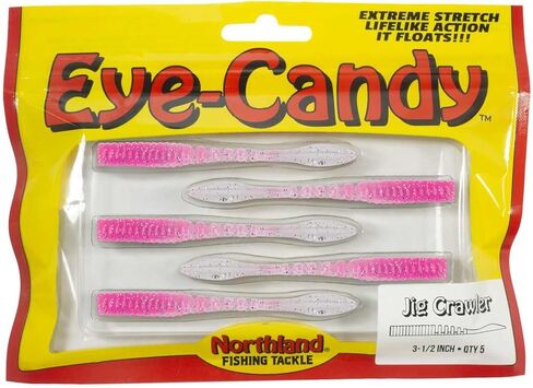 Northland Tackle Eye Candy Jig Crawler Floating 3.5" Soft Plastic Fishing Lure for Walleye Fishing, 12 Realistic Colors, 5 Baits Per Pack in Saudi Arabia