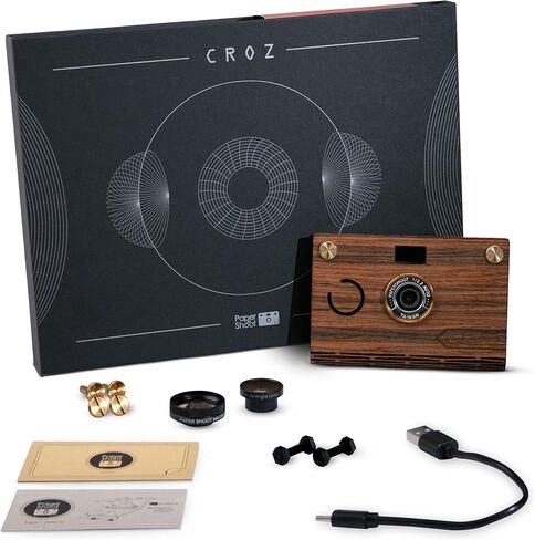 Paper Shoot Camera - 18MP Compact Digital Papershoot Camera Gift for Kid with Four Filters, 10 Sec Video & Timelapse - Includes: 32GB SD Card, 2 Effect Lens & Camera Case - Simple Light Set in Saudi Arabia