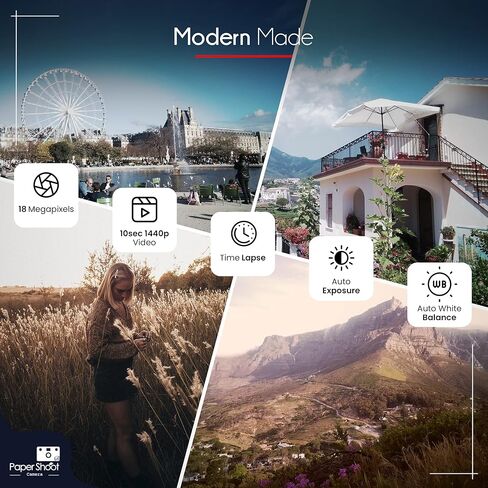 Paper Shoot Camera - 18MP Compact Digital Papershoot Camera Gift for Kid with Four Filters, 10 Sec Video & Timelapse - Includes: 32GB SD Card, 2 Effect Lens & Camera Case - Simple Light Set in Saudi Arabia