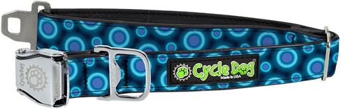 Blue Space Dots Standard Width Collar with Metal Buckle - Medium in Saudi Arabia