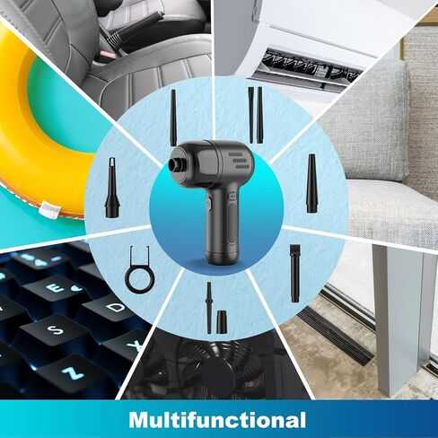 منفاخ غبار كهربائي PO13ON، 3 سرعات - 165000 PRM، بخاخ هواء مضغوط لتنظيف الكمبيوتر، منظف لوحة المفاتيح اللاسلكية مع هواء مضغوط لأجهزة الكمبيوتر المحمولة، الإلكترونيات، تنظيف المنزل in Saudi Arabia