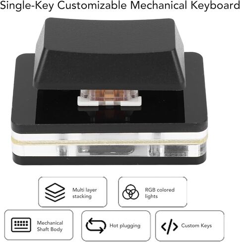 1 لوحة مفاتيح كمبيوتر ماكرو قابلة للبرمجة، لوحة مفاتيح USB فردية محددة من قبل المستخدم، لوحة مفاتيح OSU ميكانيكية RGB، مفتاح اختصار USB C سلكي مخصص للألعاب (أبيض) in Saudi Arabia