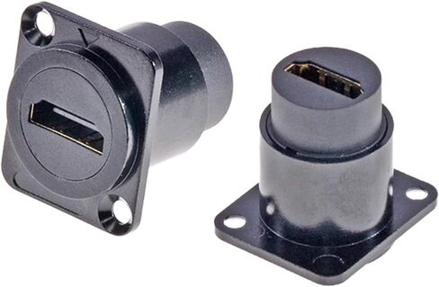 2pack HDMI Panel Mount Socket Coupler Waterproof Connector, 2.0 Version 4K 30p D-Type Cable Chassis Female to Female Extension, IP65 Bulkhead Pass Through in Saudi Arabia