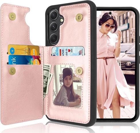 حافظة محفظة Galaxy A54 5G، Tekcoo Minimalist الفاخرة من جلد البولي يوريثان، فتحات حامل بطاقات الائتمان النقدية، إغلاق مغناطيسي، مسند فوليو، غطاء حماية نحيف لهاتف Samsung Galaxy A54 5G [بني] in Kuwait