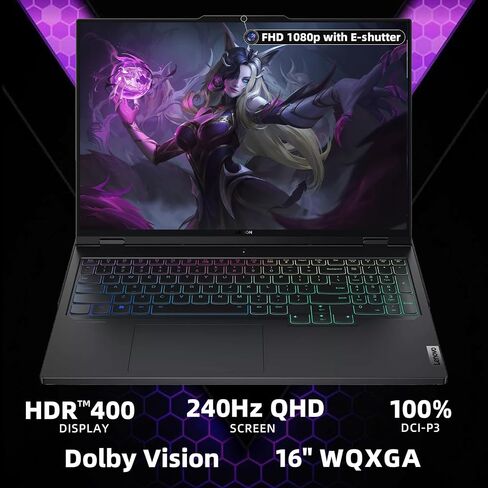 كمبيوتر محمول للألعاب Lenovo Legion Pro 7i (Gen 9) - شاشة 16 بوصة WQXGA 240 هرتز، Intel 24-Core i9-14900HX، NVIDIA GeForce RTX 4080، ذاكرة الوصول العشوائي DDR5 سعة 64 جيجابايت، 4 تيرابايت SSD، لوحة مفاتيح RGB، Windows 11 Pro وMicrosoft Office مدى الحياة in Saudi Arabia