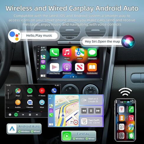 2+64G Car Radio for Mazda CX-7 CX7 CX 7 2007 2008-2014 - Apple Carplay & Android Auto - 9 Inch Android 13 Stereo with WiFi/EQ/GPS + AHD Rear View Camera in Saudi Arabia