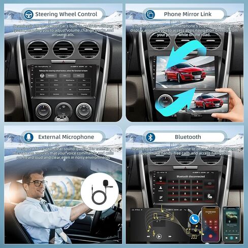 2+64G Car Radio for Mazda CX-7 CX7 CX 7 2007 2008-2014 - Apple Carplay & Android Auto - 9 Inch Android 13 Stereo with WiFi/EQ/GPS + AHD Rear View Camera in Saudi Arabia
