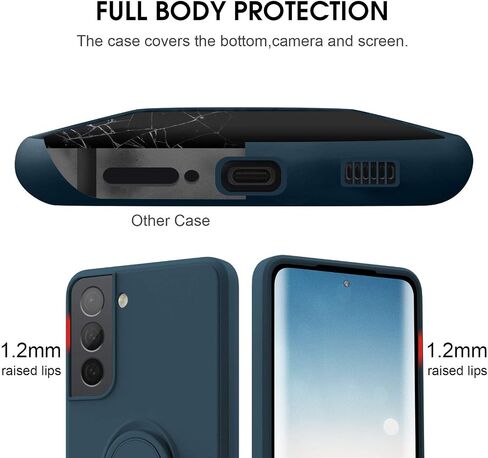 abitku Compatible with Galaxy S21 Plus Case, 360°Ring Kickstand Holder (Support Magnetic Car Mount) with Microfiber Cloth Shockproof Protective for Samsung Galaxy S21+ 6.7 inch (Pine Green) in Saudi Arabia