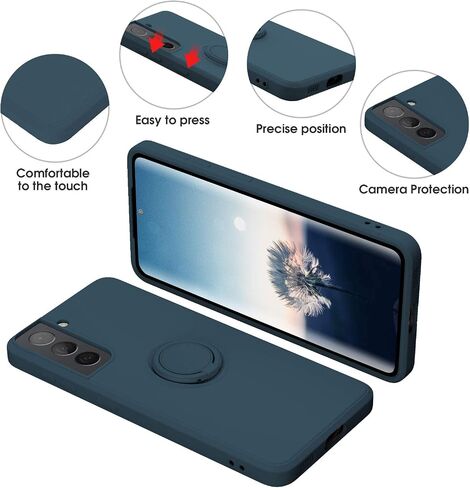 abitku Compatible with Galaxy S21 Plus Case, 360°Ring Kickstand Holder (Support Magnetic Car Mount) with Microfiber Cloth Shockproof Protective for Samsung Galaxy S21+ 6.7 inch (Pine Green) in Saudi Arabia