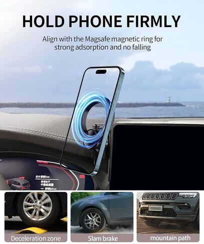 حامل هاتف السيارة لملحقات BMW X5 2014-2018 / ملحقات BMW X6 2015-2019 مشبك ثابت للشاشة مقاس 10.3 بوصة، حامل هاتف يدور 360 درجة متوافق مع MagSafe، حامل الهاتف الخلوي in Kuwait