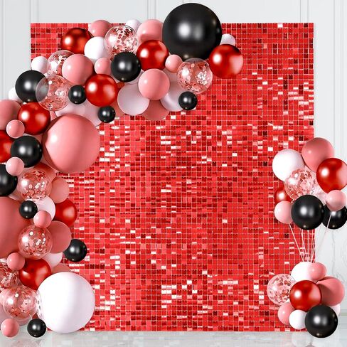 Red Backdrop Christmas Sequin Backdrop Shimmer Wall Backdrop 6ftx6ft for Party Decor Photography Wedding Party Wall Panel in Kuwait
