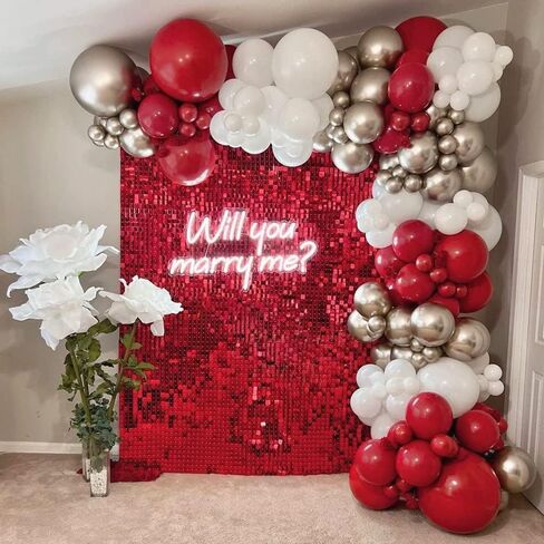 Red Backdrop Christmas Sequin Backdrop Shimmer Wall Backdrop 6ftx6ft for Party Decor Photography Wedding Party Wall Panel in Kuwait
