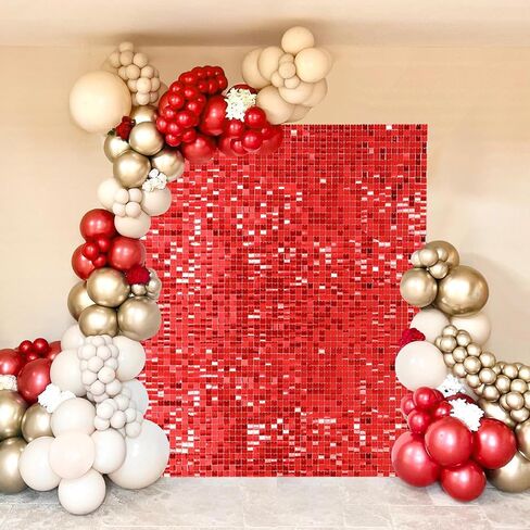 Red Backdrop Christmas Sequin Backdrop Shimmer Wall Backdrop 6ftx6ft for Party Decor Photography Wedding Party Wall Panel in Kuwait