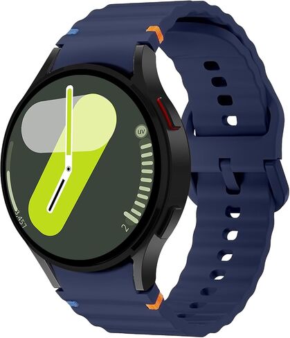 No Gap Silicone Sport Band Compatible for Samsung Galaxy Watch 7/FE/6/5/4 40mm 44mm/Watch 6 Classic 43mm 47mm/Watch 5 Pro 45mm/Watch 4 Classic 42mm 46mm,Sporty Corrugated Strap Women Men in Saudi Arabia