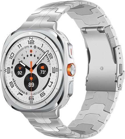 سوار تيتانيوم من TRUMiRR لساعة Galaxy Watch Ultra 47 مم للرجال والنساء، حزام ساعة معدني متين من التيتانيوم بدون فجوة لساعة Samsung Galaxy Watch Ultra 47 مم (2024) in Kuwait