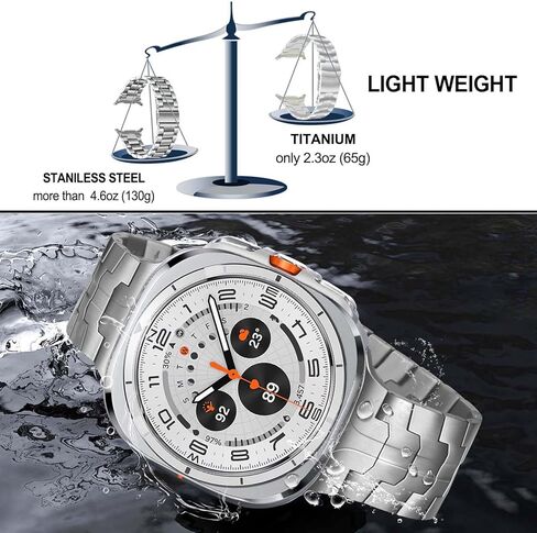 سوار تيتانيوم من TRUMiRR لساعة Galaxy Watch Ultra 47 مم للرجال والنساء، حزام ساعة معدني متين من التيتانيوم بدون فجوة لساعة Samsung Galaxy Watch Ultra 47 مم (2024) in Kuwait