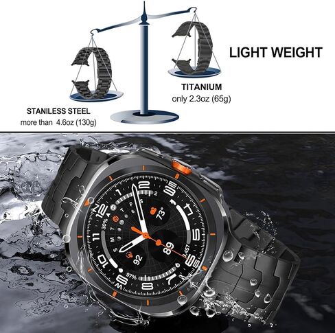 TRUMiRR Titanium Band for Galaxy Watch Ultra 47mm Men Women, Rugged Titanium Metal Watchband No Gap Strap for Samsung Galaxy Watch Ultra 47mm (2024) in Saudi Arabia