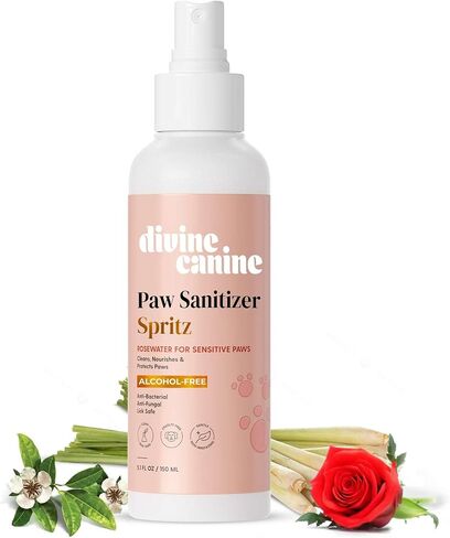 Paw Sanitizer Spritz - Dog Paw Cleaner - Cleans & Protects Paw Pads - Dog Grooming - Soothing Cleaning & Conditioning - Copaiba Oil, Vitamin E - Nourish & Sanitize Paws No-Rinse - 5.1 oz in Saudi Arabia