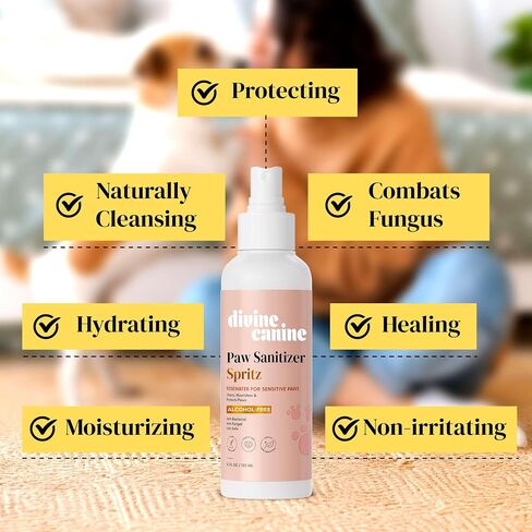 Paw Sanitizer Spritz - Dog Paw Cleaner - Cleans & Protects Paw Pads - Dog Grooming - Soothing Cleaning & Conditioning - Copaiba Oil, Vitamin E - Nourish & Sanitize Paws No-Rinse - 5.1 oz in Saudi Arabia