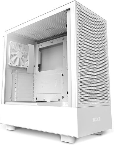 NZXT H5 Flow - Compact ATX Mid-Tower PC Case - Black | Compact mid-tower with 2 included 120mm fans, 360mm front radiator support, and tempered glass. A great first airflow build. in Kuwait