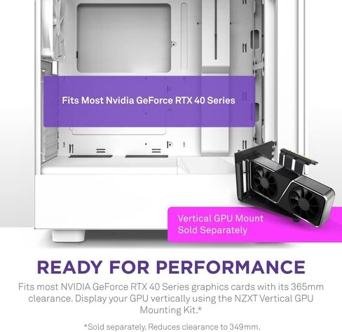 NZXT H5 Flow - Compact ATX Mid-Tower PC Case - Black | Compact mid-tower with 2 included 120mm fans, 360mm front radiator support, and tempered glass. A great first airflow build. in Kuwait