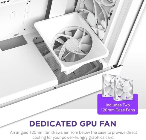 NZXT H5 Flow - Compact ATX Mid-Tower PC Case - Black | Compact mid-tower with 2 included 120mm fans, 360mm front radiator support, and tempered glass. A great first airflow build. in Kuwait