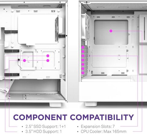 NZXT H5 Flow - Compact ATX Mid-Tower PC Case - Black | Compact mid-tower with 2 included 120mm fans, 360mm front radiator support, and tempered glass. A great first airflow build. in Kuwait