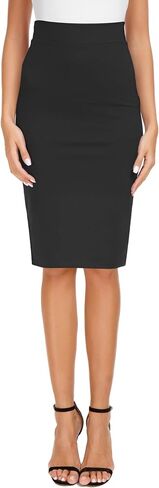 EXCHIC Women's High Waist Bodycon Midi Pencil Skirt in Kuwait
