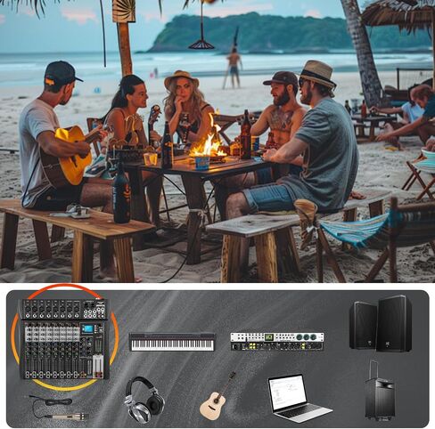 خلاط الصوت وحدة تحكم خلط واجهة الصوت 99 بت DSP مضخم الطاقة USB DJ Mixer + 48V مصدر الطاقة الوهمي بلوتوث، تسجيل الاستوديو تسجيل الوسائط الجديدة (PD-1) in Saudi Arabia