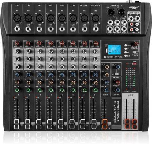 خلاط الصوت وحدة تحكم خلط واجهة الصوت 99 بت DSP مضخم الطاقة USB DJ Mixer + 48V مصدر الطاقة الوهمي بلوتوث، تسجيل الاستوديو تسجيل الوسائط الجديدة (PD-1) in Saudi Arabia
