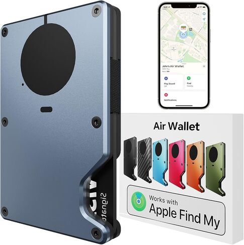 Air Wallet, Minimalist Wallet with Built in Airtag Chip, RFID Blocking Credit Card Holder, Slim Wallet For Women, Compatible with Apple Find My iOS Only, Trackable wallet,GPS wallet（Purple） in Saudi Arabia