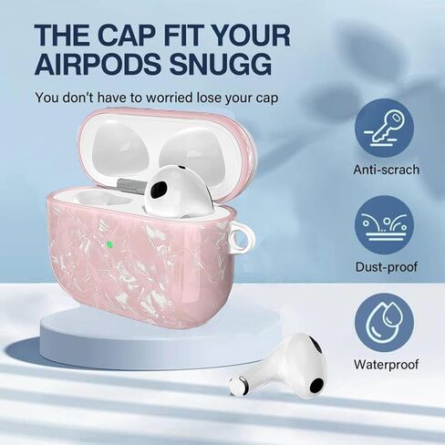 حافظة OETKER متوافقة مع Airpods 4 للنساء، حافظة Airpods 4th الفاخرة ذات غلاف لؤلؤي لامع لطيف مع قلم منظف وسلسلة مفاتيح، حافظة iPods واقية مقاومة للصدمات من مادة TPU لأجهزة air pods 4 Gen in Saudi Arabia