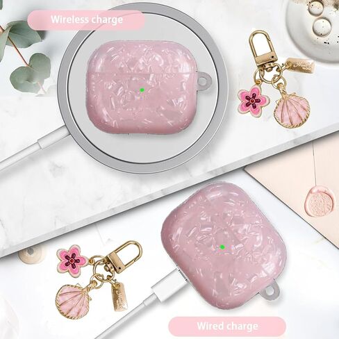 حافظة OETKER متوافقة مع Airpods 4 للنساء، حافظة Airpods 4th الفاخرة ذات غلاف لؤلؤي لامع لطيف مع قلم منظف وسلسلة مفاتيح، حافظة iPods واقية مقاومة للصدمات من مادة TPU لأجهزة air pods 4 Gen in Saudi Arabia