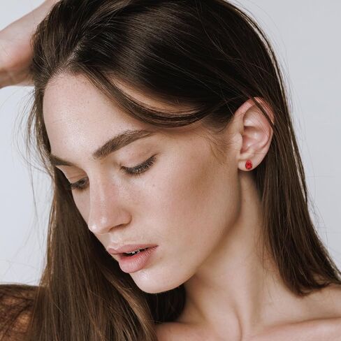 Teardrop Aquamarine Earrings 925 Sterling Silver Earrings Light Blue Water Drop Stud Earrings March Birthstone Earrings for Women Trendy in Saudi Arabia
