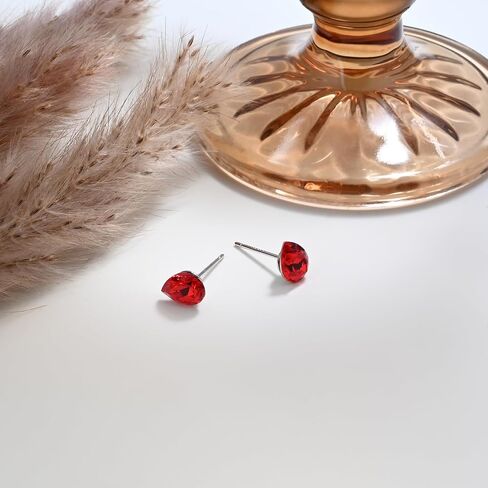 Teardrop Aquamarine Earrings 925 Sterling Silver Earrings Light Blue Water Drop Stud Earrings March Birthstone Earrings for Women Trendy in Saudi Arabia