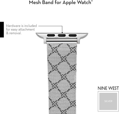 سوار شبكي أنيق من NINE WEST لساعة Apple آمن وقابل للتعديل in Saudi Arabia
