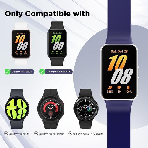 TiMOVO 3 Pack Sport Band Compatible with Samsung Galaxy Fit 3 2024, Soft Sport Replacement Wristband Strap for Samsung Galaxy Fit 3 SM-R390 Smartwatch in Kuwait