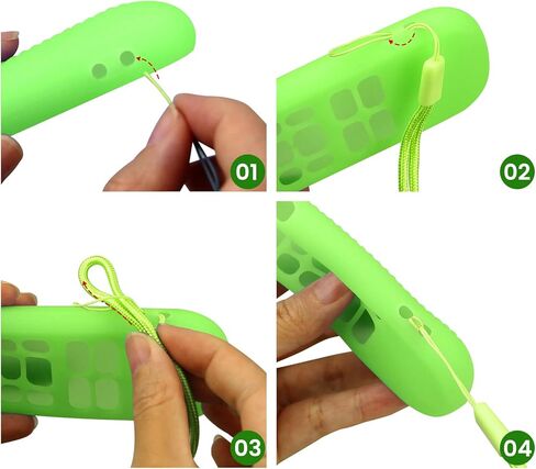 غطاء جهاز تحكم عن بعد لجهاز التحكم الصوتي روكو (رسمي) RCA1R 2023 جديد، يتوهج في الظلام، حافظة تحكم من السيليكون مضادة للانزلاق مع سوار معصم، أخضر in Kuwait