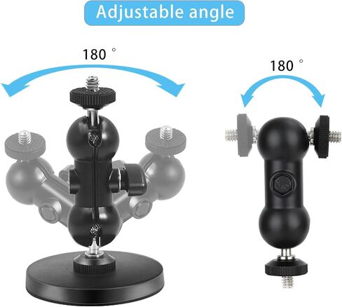 Action Camera Magnetic Mount Compatible with GoPro 13 12 11 10,Akaso EK7000 Brave 4 Brave 7 LE,Insta360 X4,DJI Pocket 3 Action,with 360° Rotation Ball Head,Attaches to Car or Other Magnetic Surfaces in Saudi Arabia