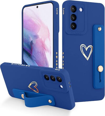 Fiyart Designed for Samsung Galaxy S24 Ultra Case with Phone Stand Holder Cute Love Hearts Protective Camera Protection Cover with Wrist Strap for Women Girls for Galaxy S24 Ultra 6.8"-Wine Red in Saudi Arabia